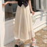 HELLO FASHION Mid Length Tulle Satin Skirts